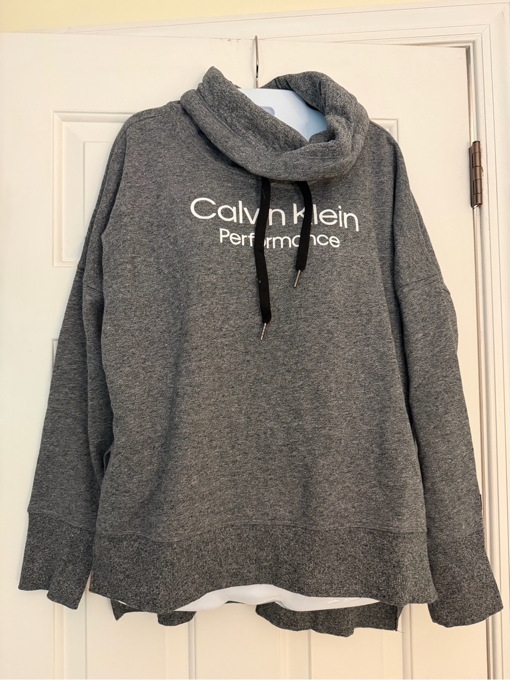 Calvin Klein Performance Gray Fleece Cowl Neck Pullover Medium